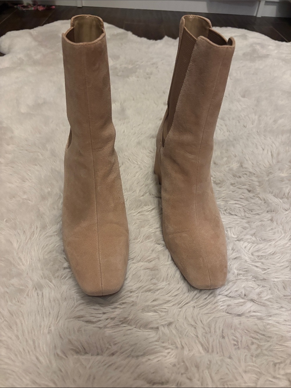 Ann Taylor Beige Faux Suede Boots